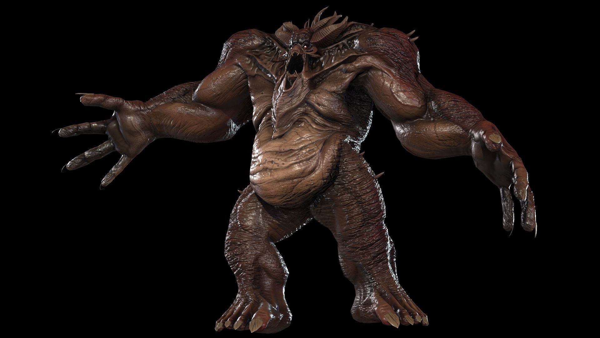 FatDemon2 creature with long arms and legs Low-poly 3D model_20