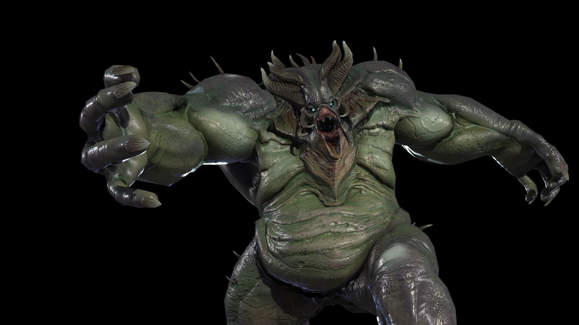 FatDemon2 creature with long arms and legs Low-poly 3D model_26