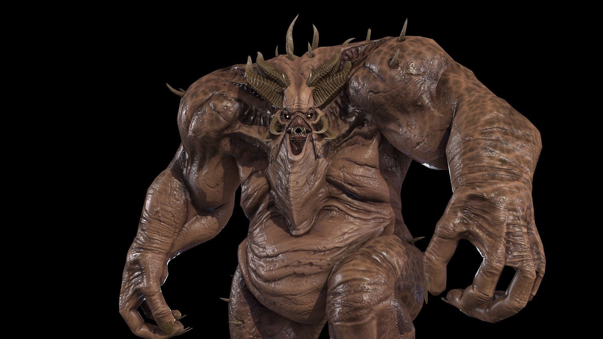 FatDemon2 creature with long arms and legs Low-poly 3D model_25