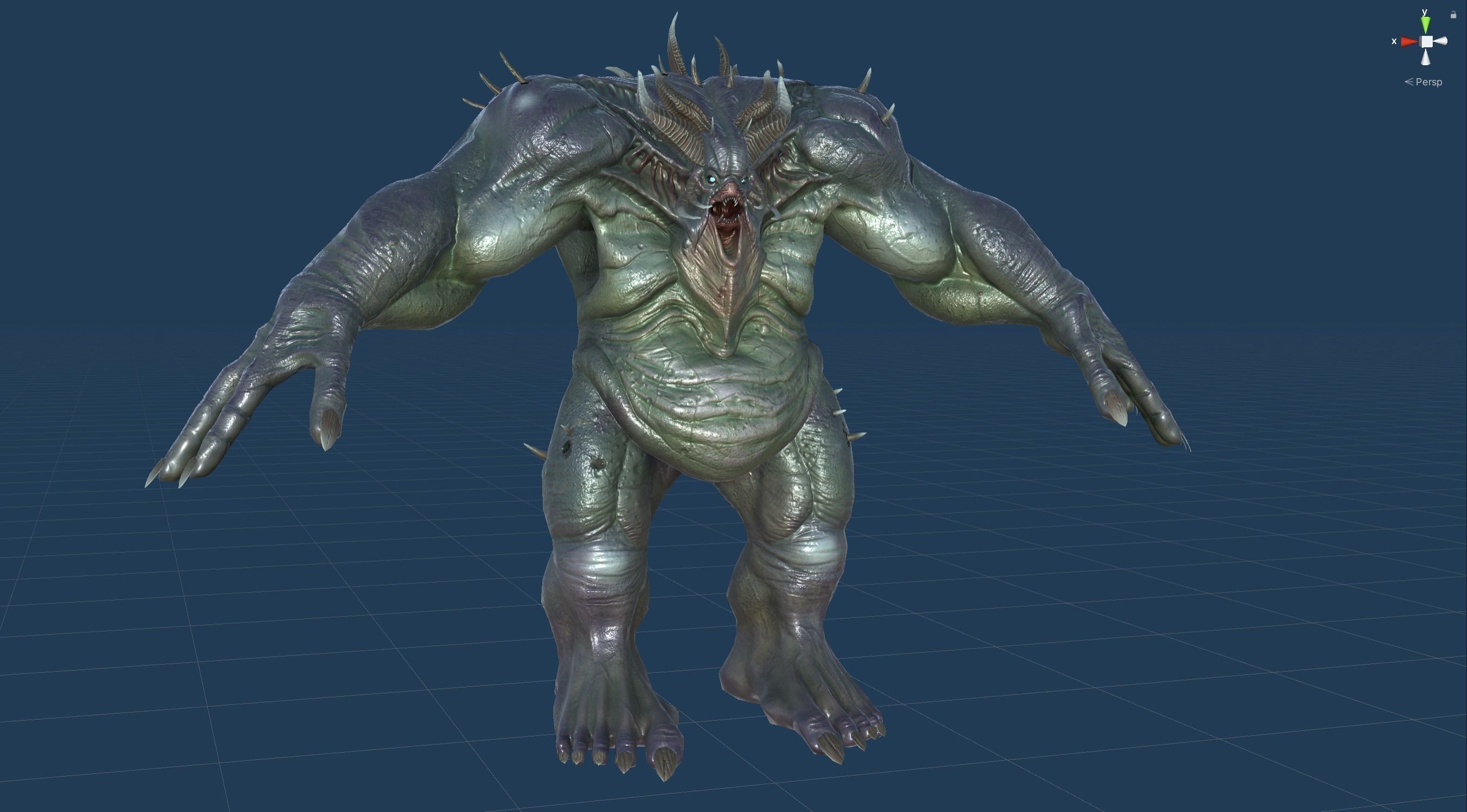 FatDemon2 creature with long arms and legs Low-poly 3D model_34