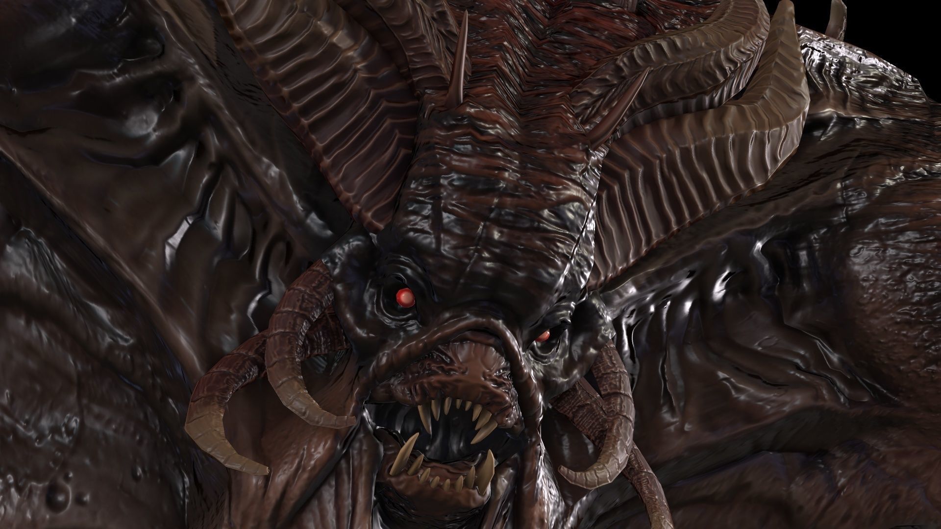 FatDemon2 creature with long arms and legs Low-poly 3D model_29