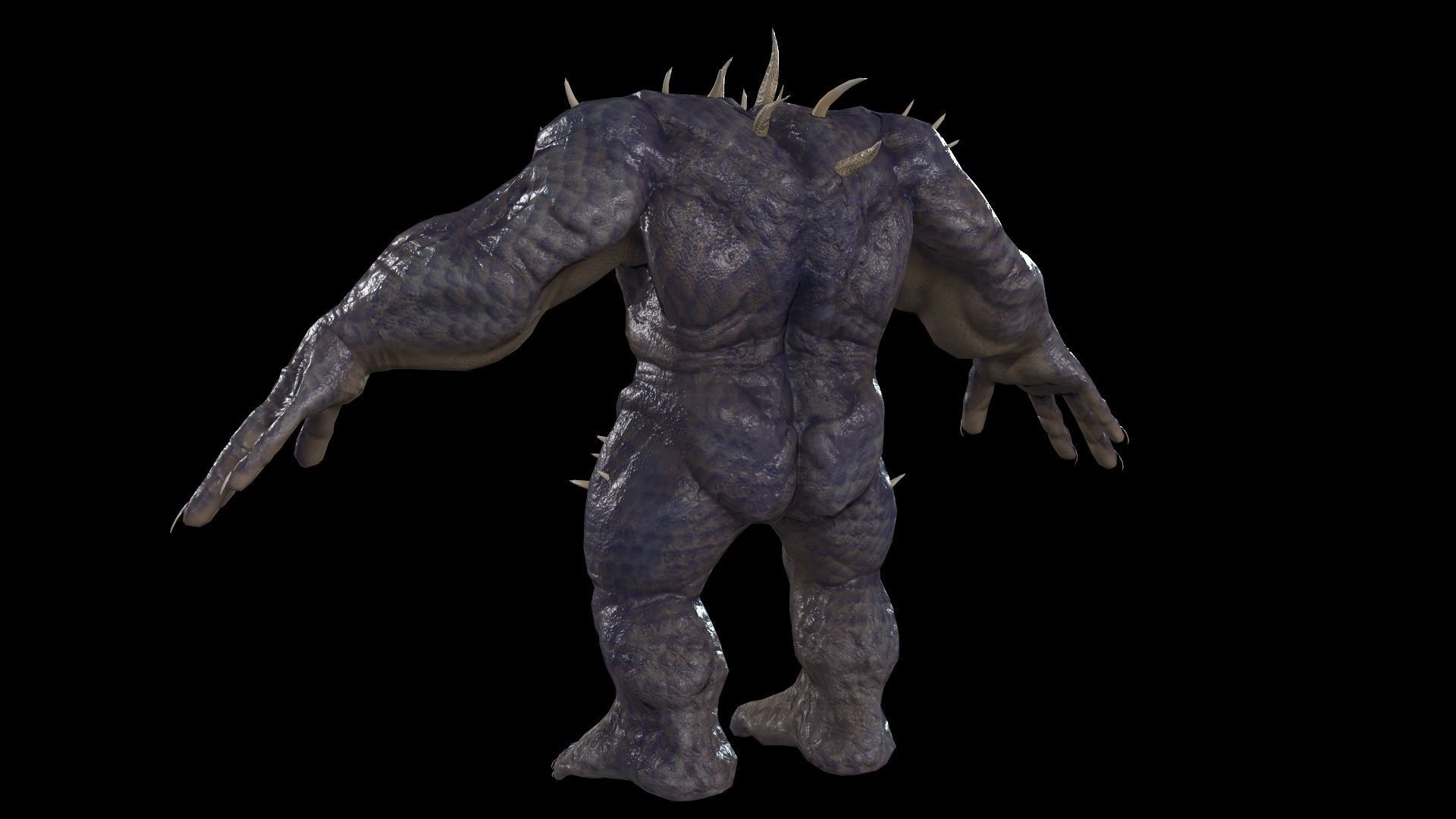FatDemon2 creature with long arms and legs Low-poly 3D model_10