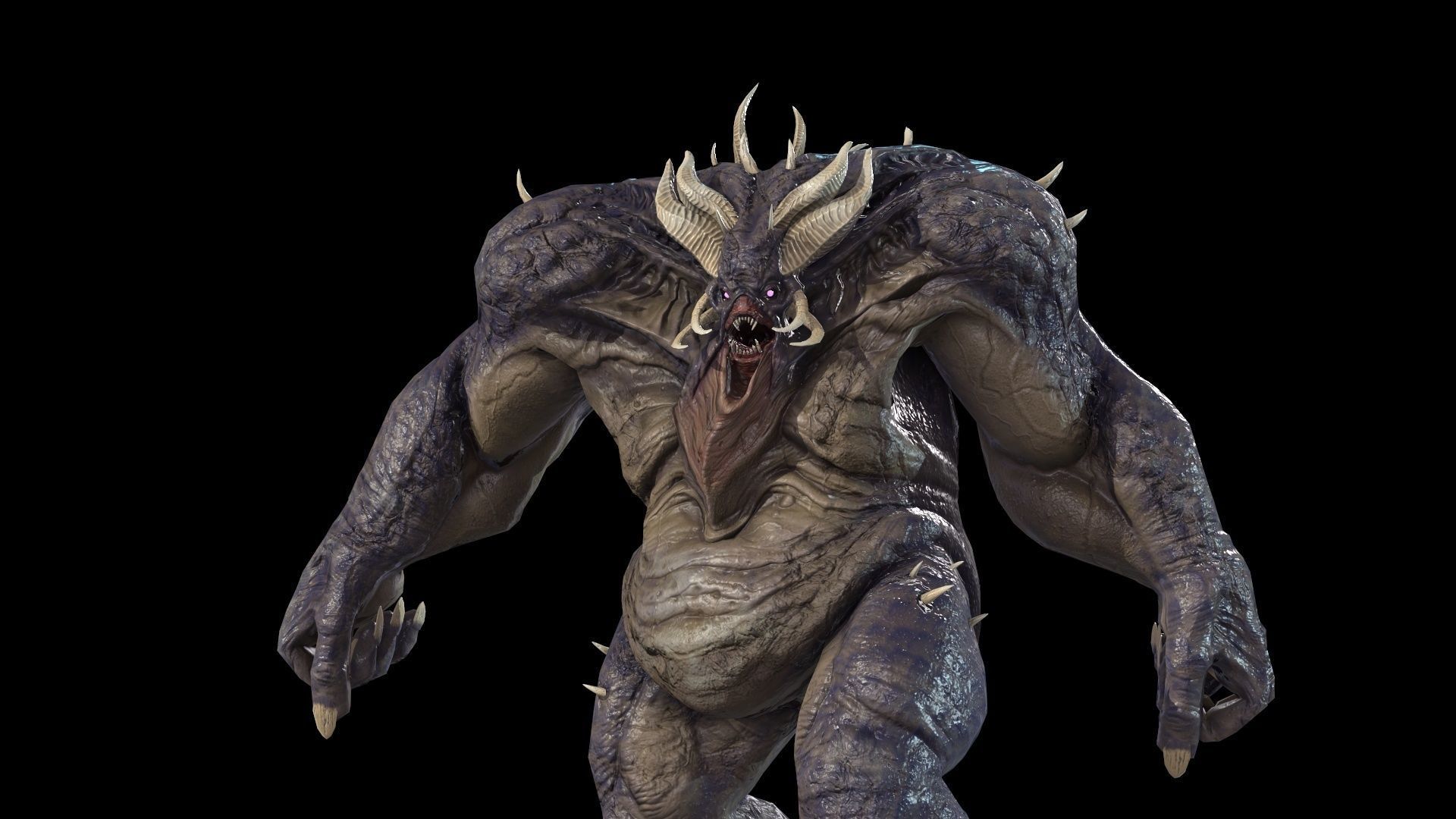 FatDemon2 creature with long arms and legs Low-poly 3D model_19