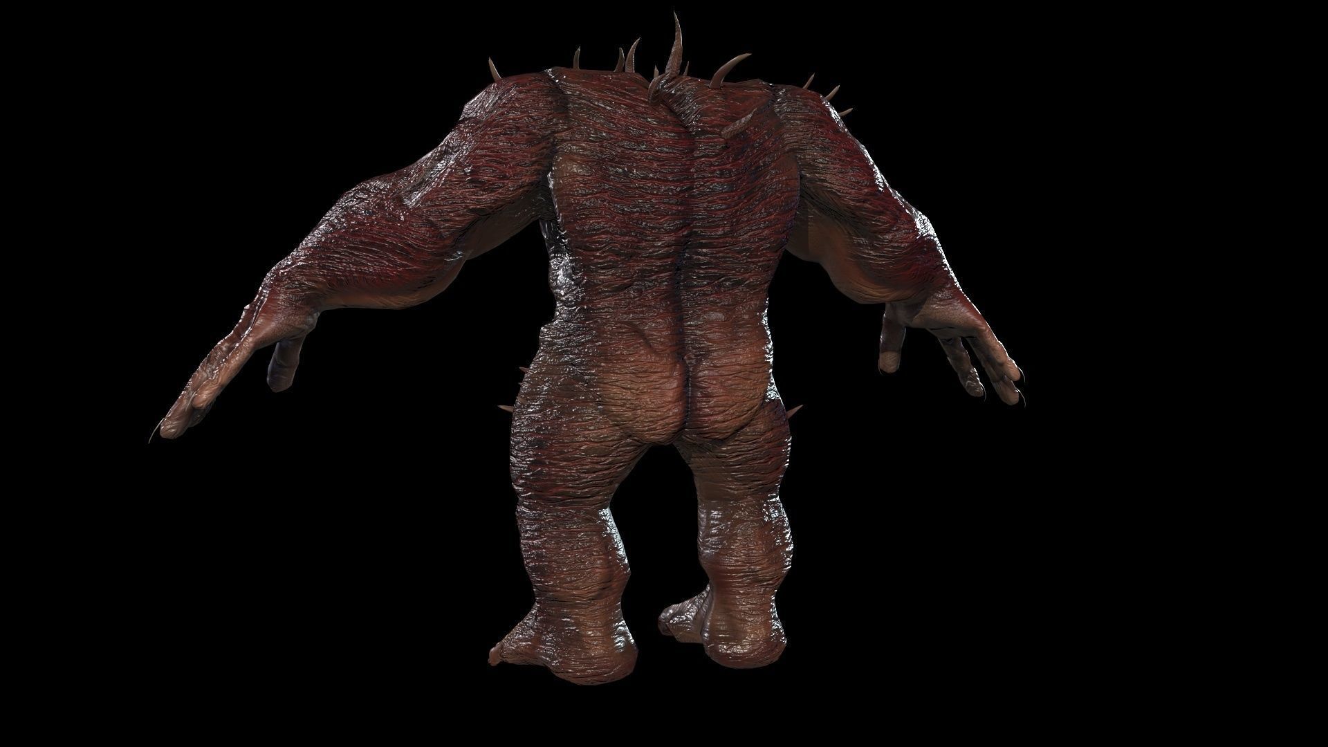 FatDemon2 creature with long arms and legs Low-poly 3D model_12