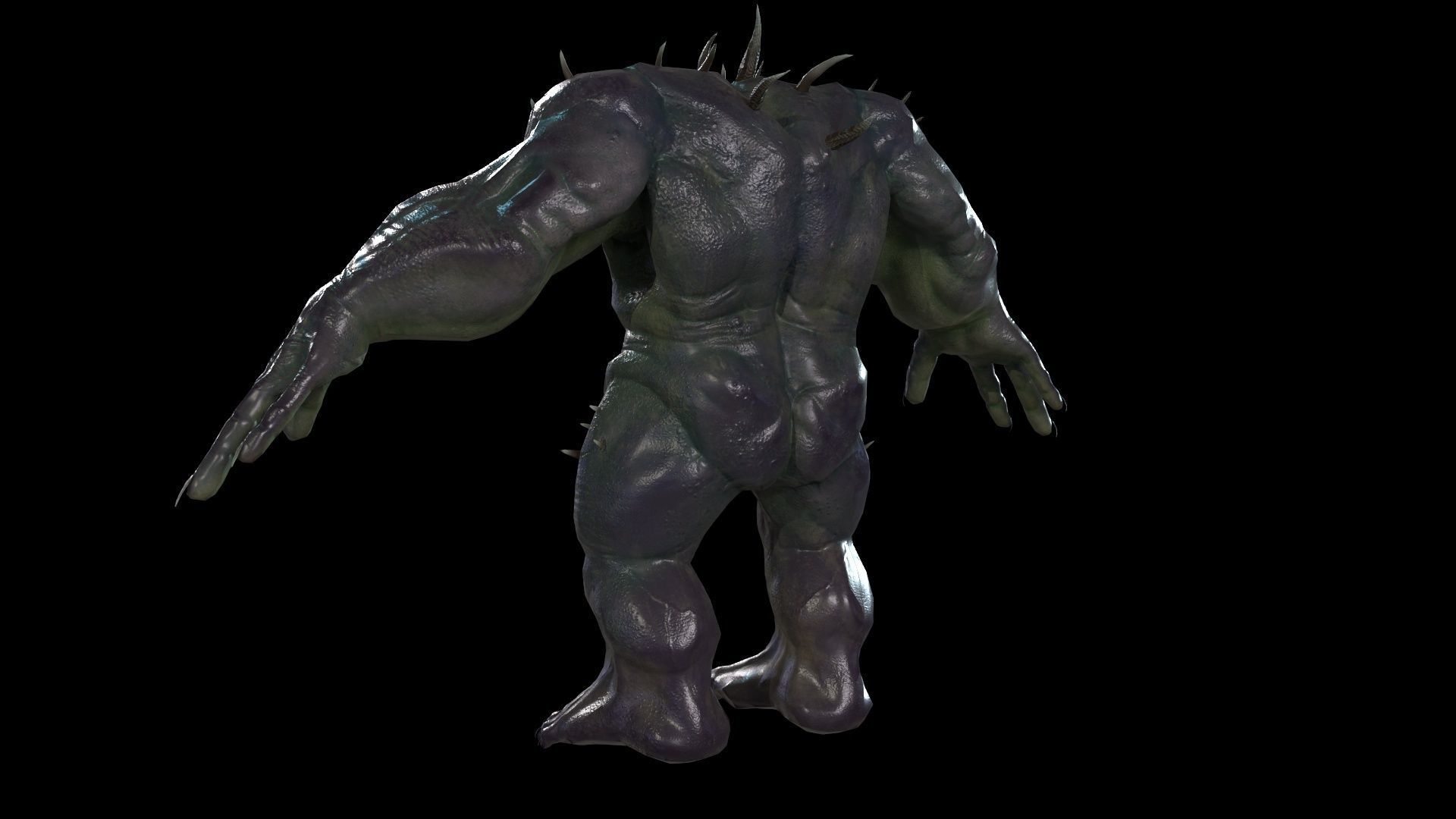 FatDemon2 creature with long arms and legs Low-poly 3D model_8