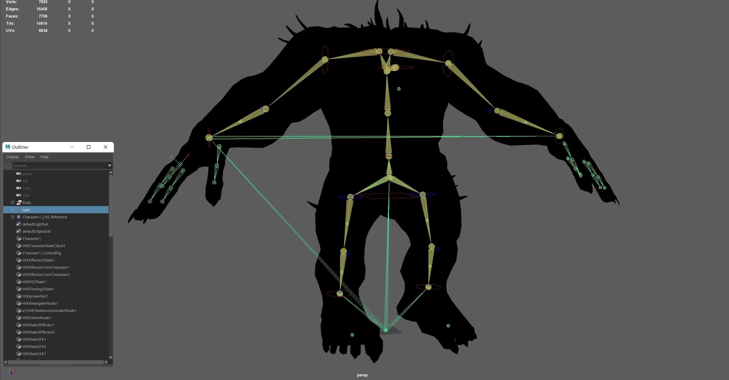 FatDemon2 creature with long arms and legs Low-poly 3D model_37