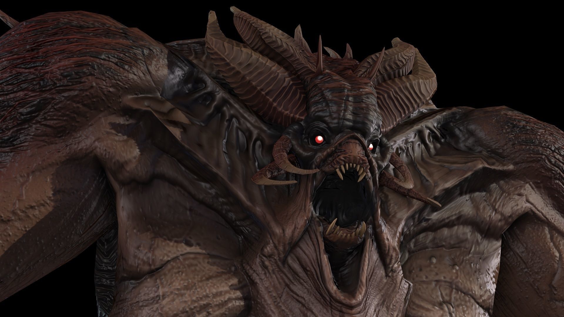 FatDemon2 creature with long arms and legs Low-poly 3D model_28