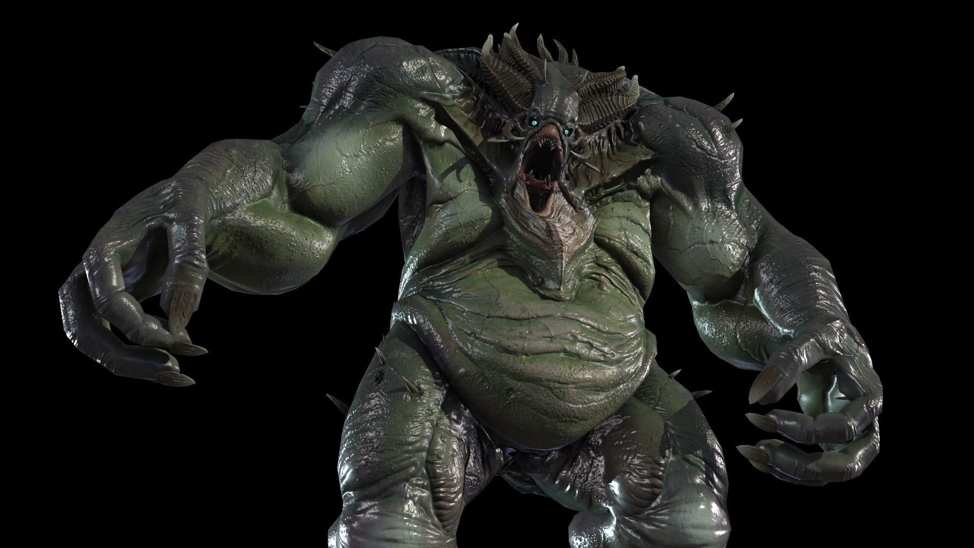 FatDemon2 creature with long arms and legs Low-poly 3D model_27