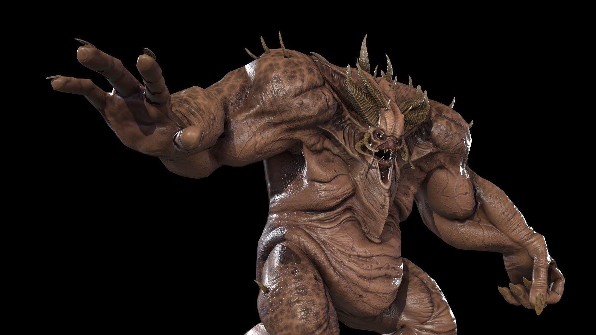 FatDemon2 creature with long arms and legs Low-poly 3D model_23