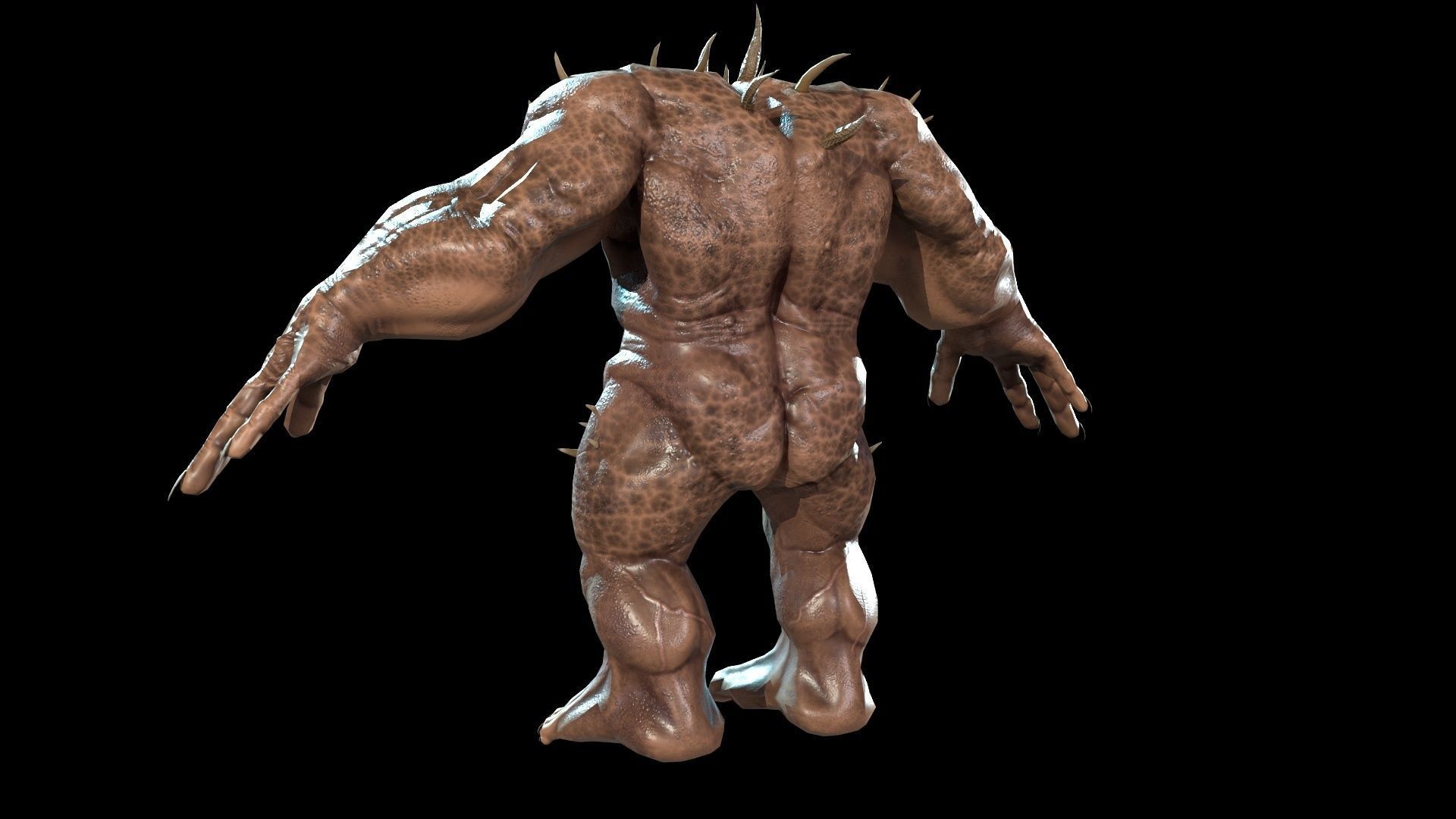 FatDemon2 creature with long arms and legs Low-poly 3D model_6