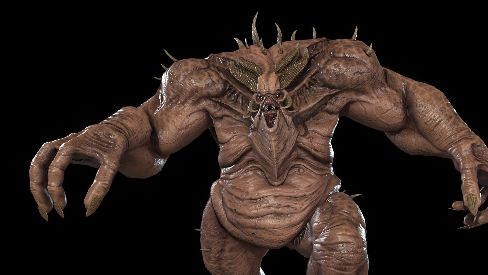 FatDemon2 creature with long arms and legs Low-poly 3D model_24