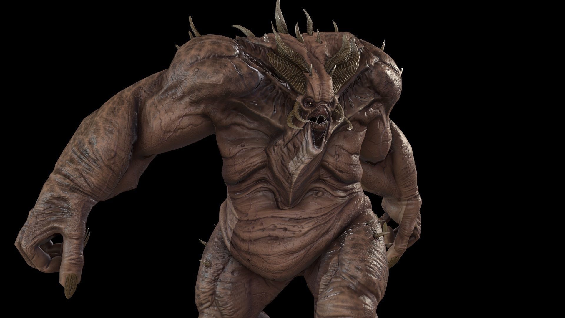 FatDemon2 creature with long arms and legs Low-poly 3D model_32