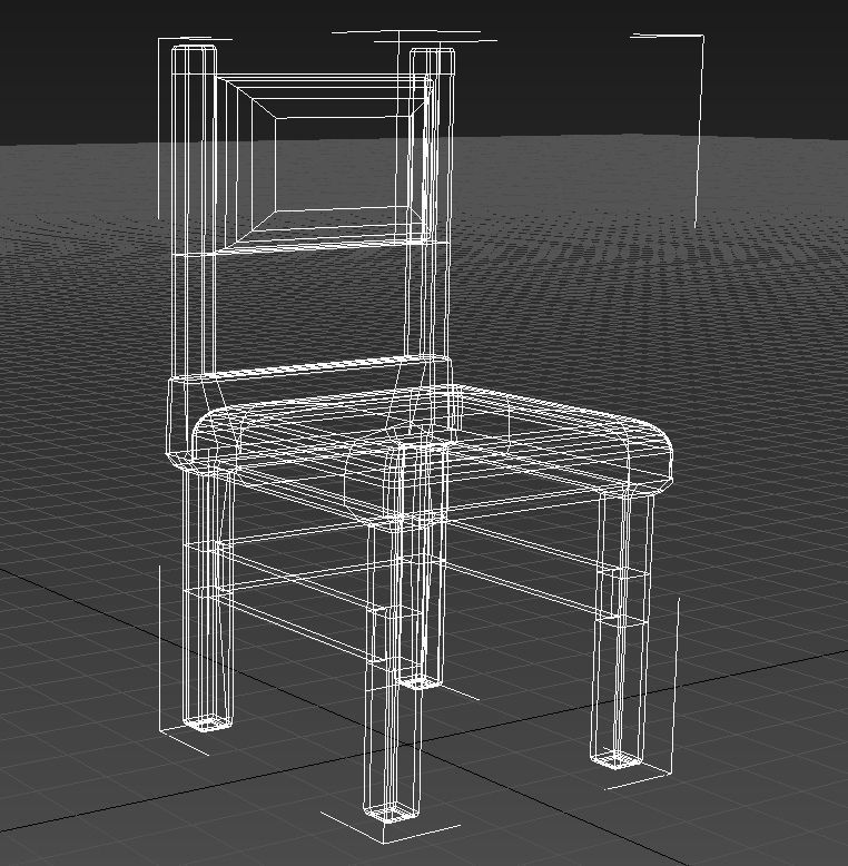 Rustic wooden padded seat 3D model_12