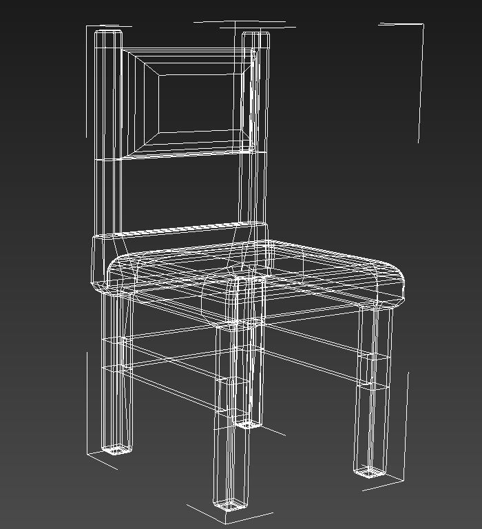 Rustic wooden padded seat 3D model_13