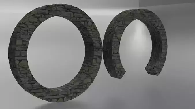 Japan circle stone garden gate