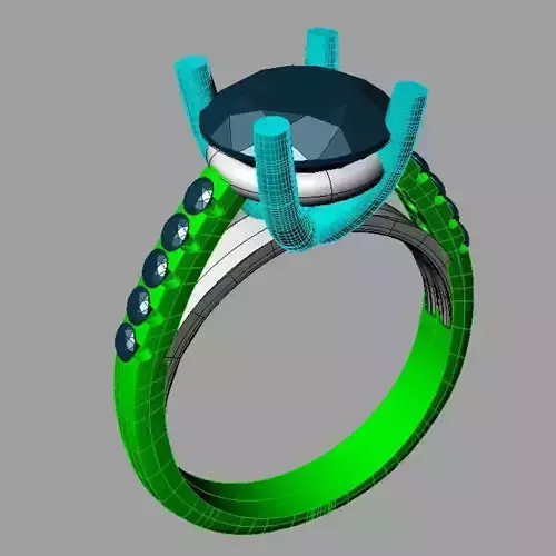 Women ring Engagement Solitarie gems Round Solitario slnc2a