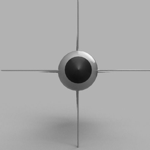 missiles 1 2 3 4 spaceship with dot 3D model