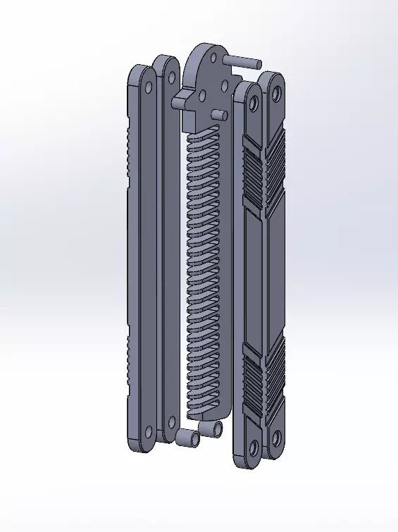 Balisong comb functional knife 3D print model_0