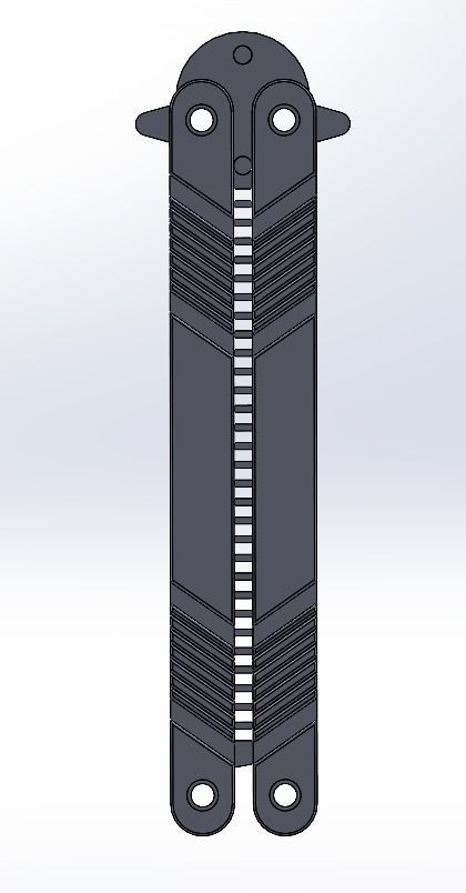 Balisong comb functional knife 3D print model_1