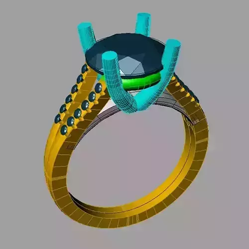 Women ring Engagement Solitarie gems Round Solitario Slnc2