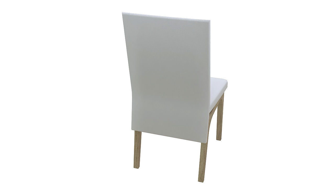 Wooden padded dining chair 3D model_3