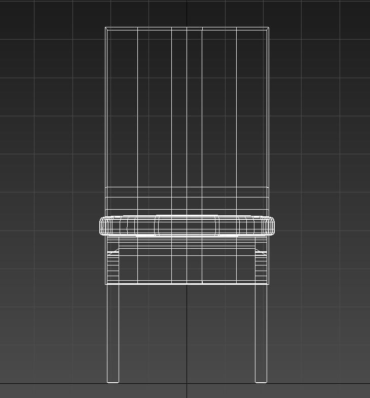 Wooden padded dining chair 3D model_15