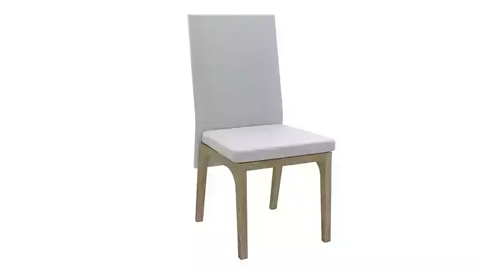 Wooden padded dining chair 3D model