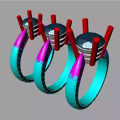 Set Women ring Engagement Solitarie gems Round Solitario Slnc1