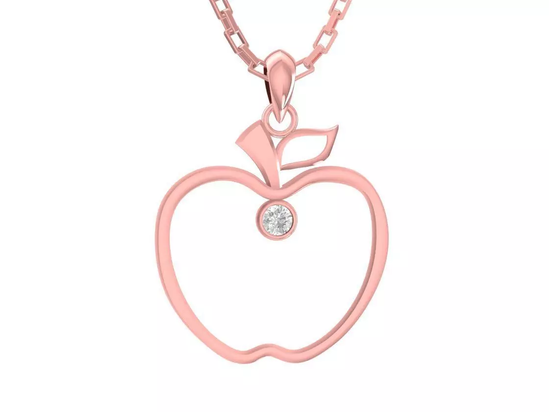 Elegant Apple Shape Gemstone Pendant 3090 3D print model