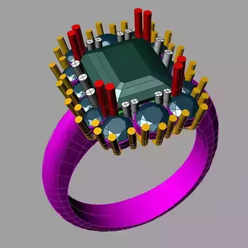 Emerald Diamond Engagement Ring Promise Ring B2022