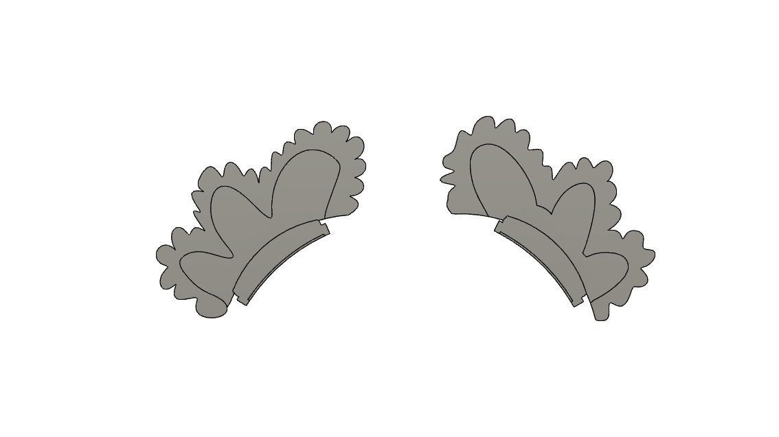 Axolotl Mickey ear and Gills with V5 Headband 3D print model_3