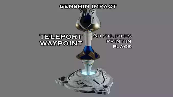 Teleport Waypoint Genshin Impact Table Decor 3D Print Ready 3D print model