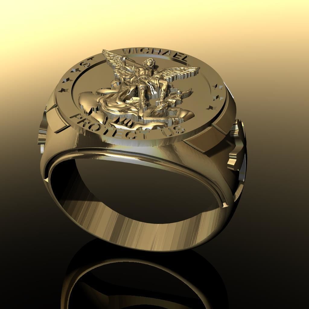 ANILLO SAN MIGUEL ARCANGEL modelo 3d 3D print model_2