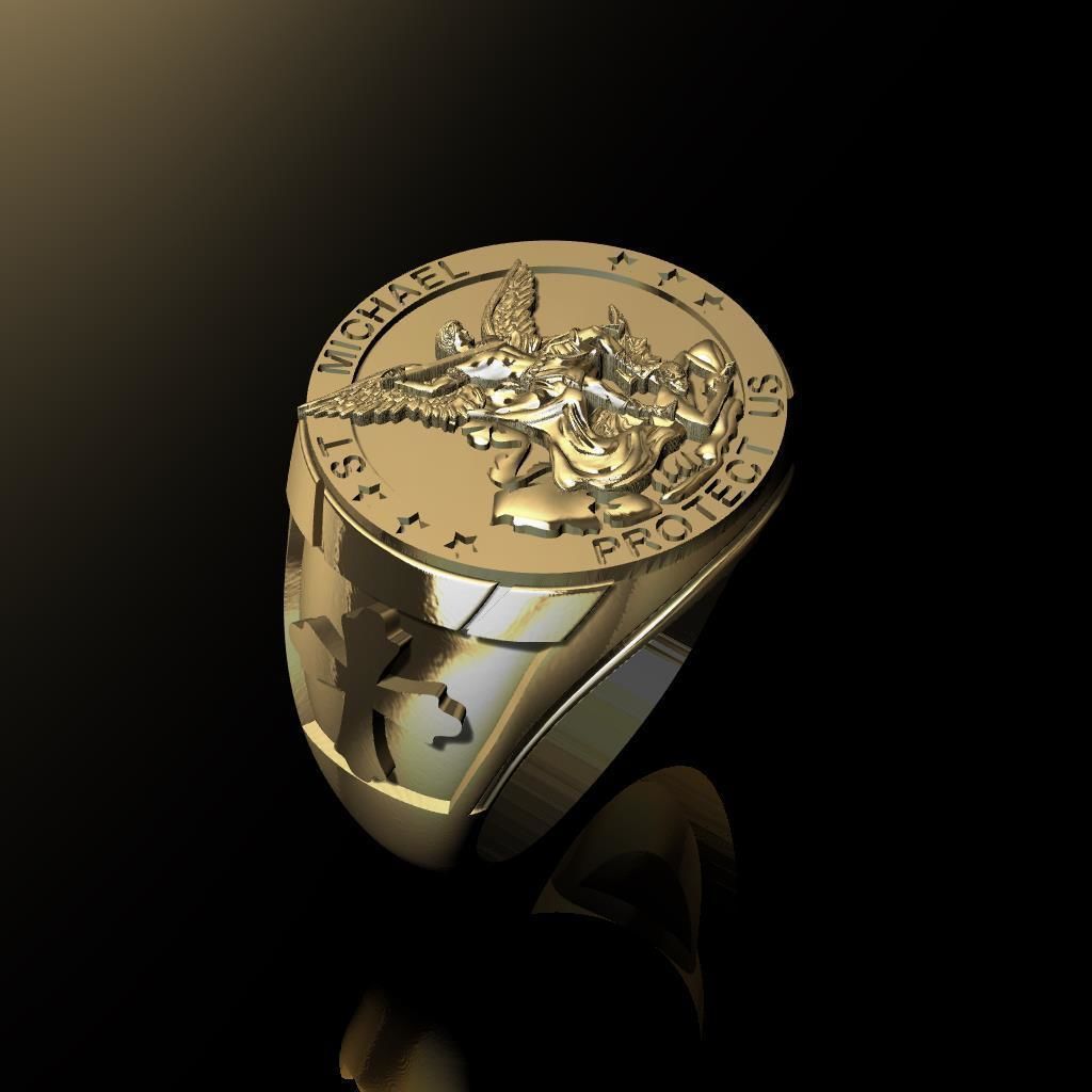 ANILLO SAN MIGUEL ARCANGEL modelo 3d 3D print model_1