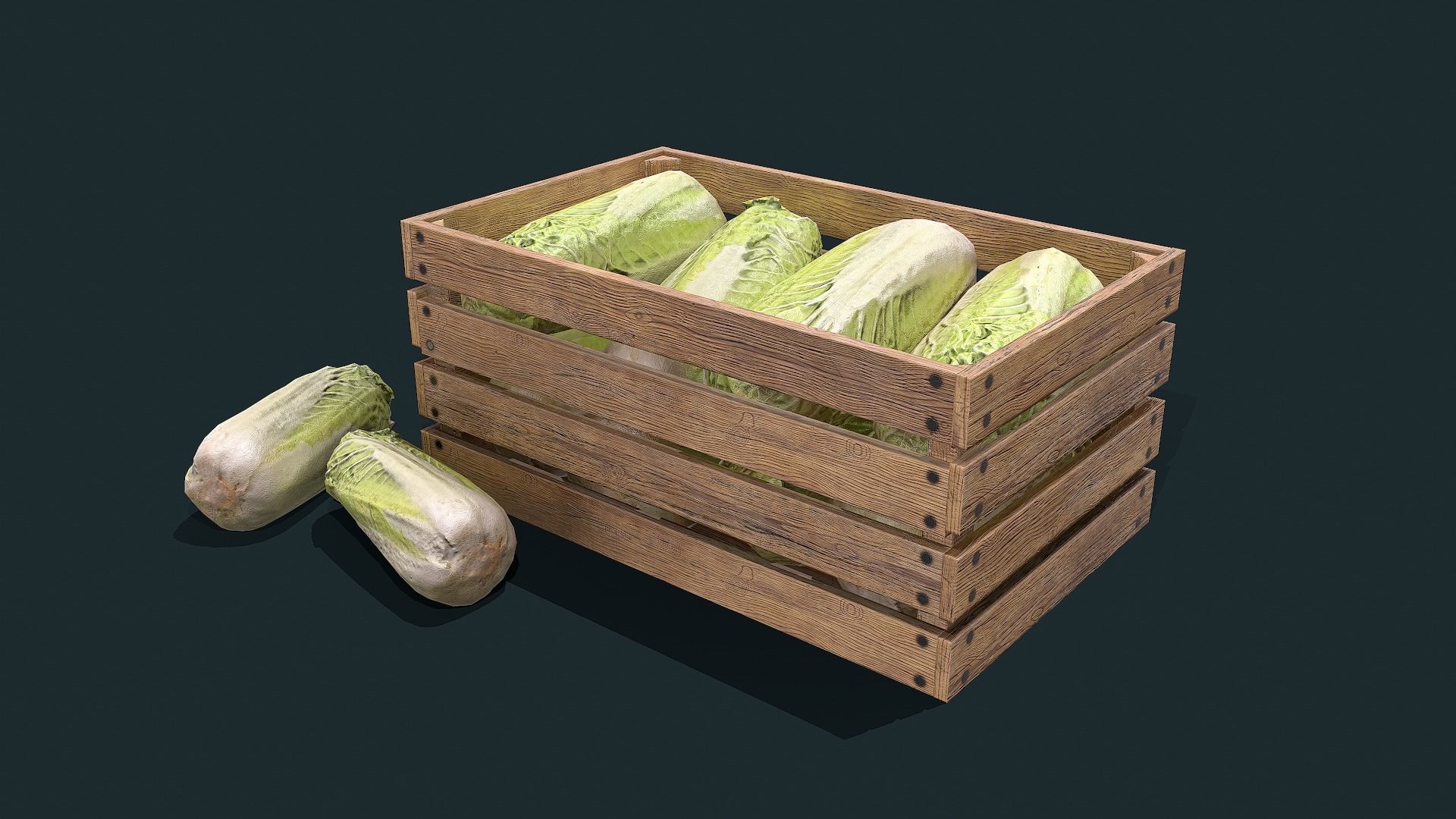 Chinese cabbage Low-poly 3D model_3