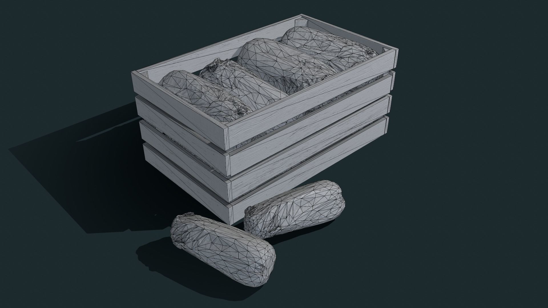 Chinese cabbage Low-poly 3D model_8