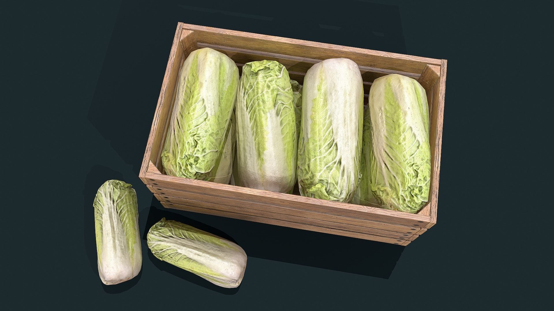 Chinese cabbage Low-poly 3D model_4