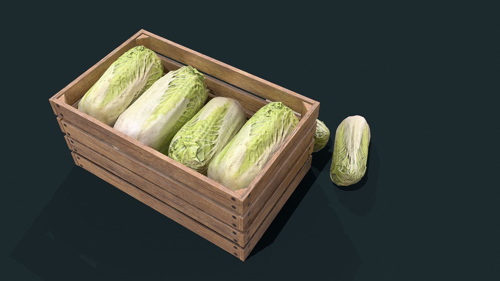 Chinese cabbage Low-poly 3D model_2