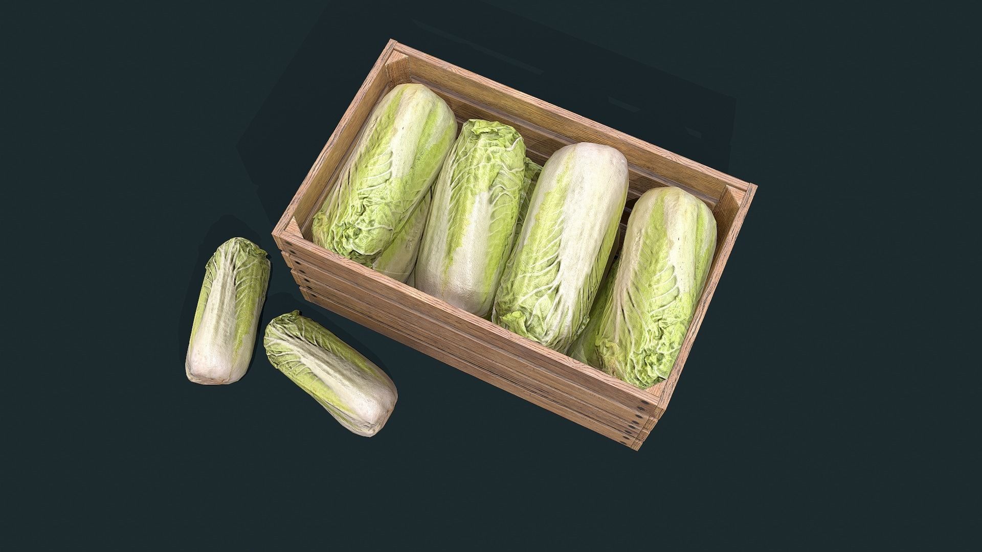 Chinese cabbage Low-poly 3D model_1