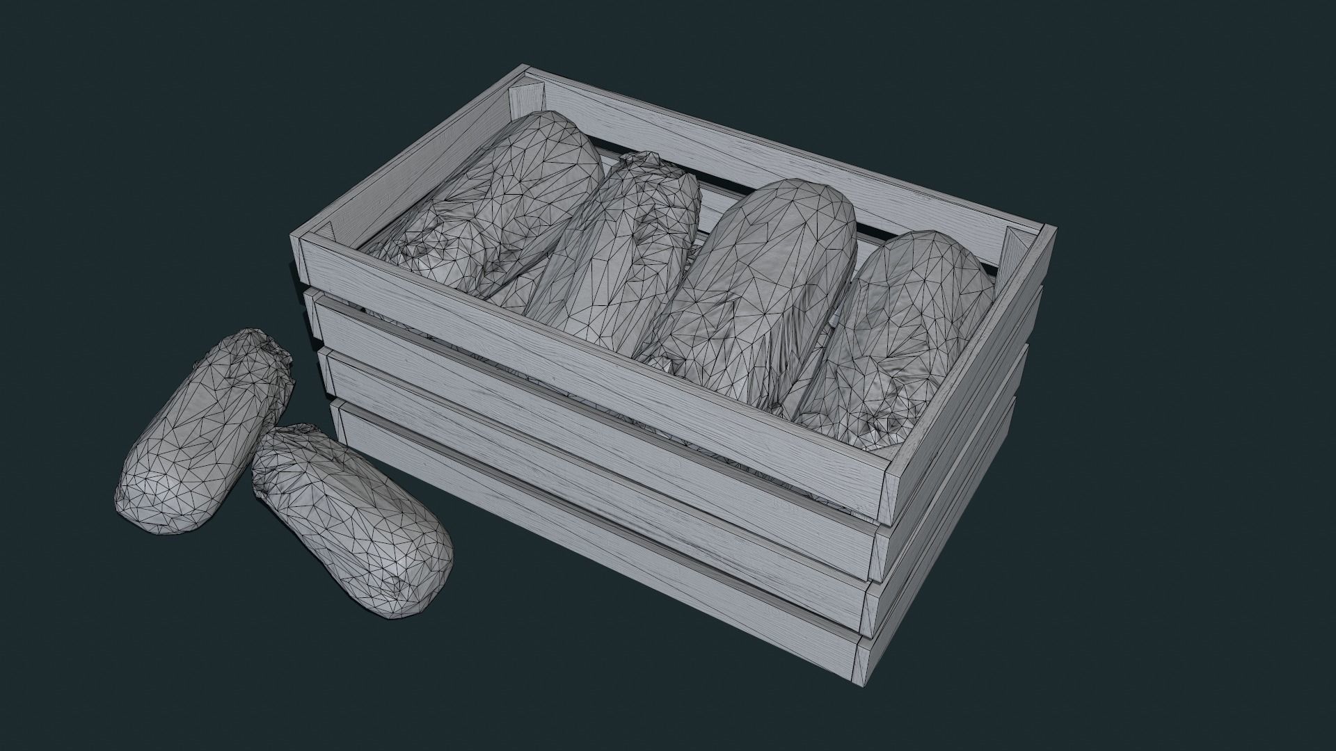 Chinese cabbage Low-poly 3D model_7