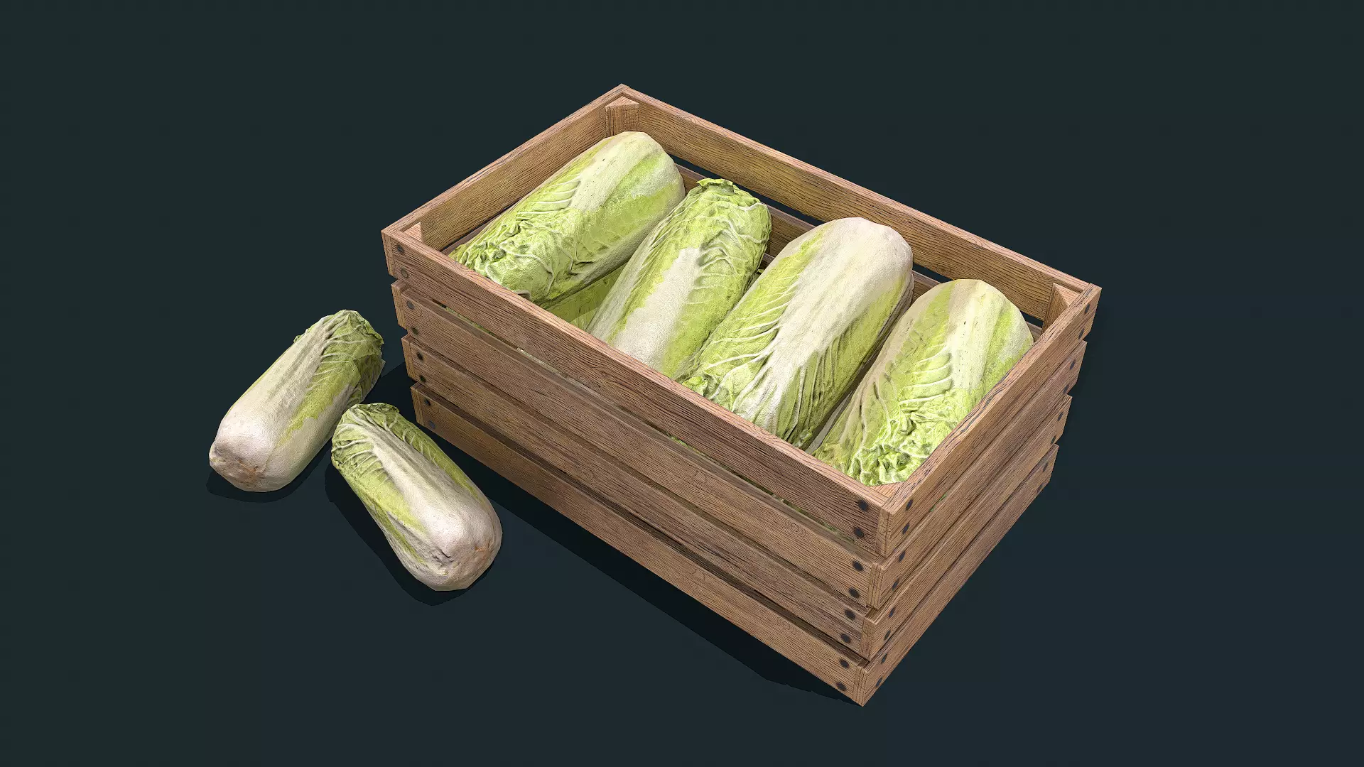 Chinese cabbage Low-poly 3D model_0