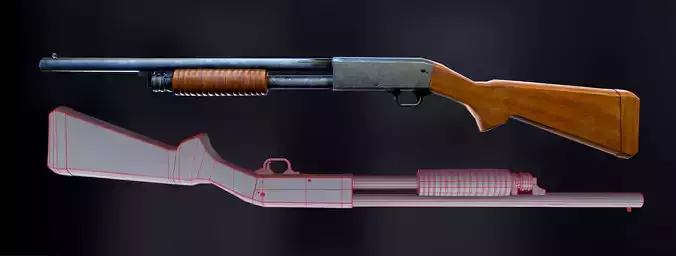 M37 Shotgun Free low-poly 3D model
