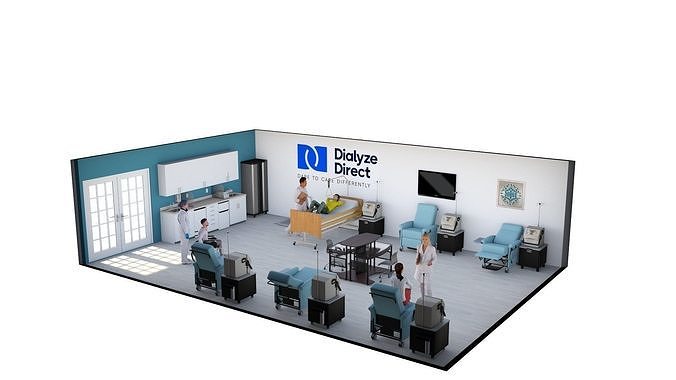 Den with chairs and cabinetry 3D model