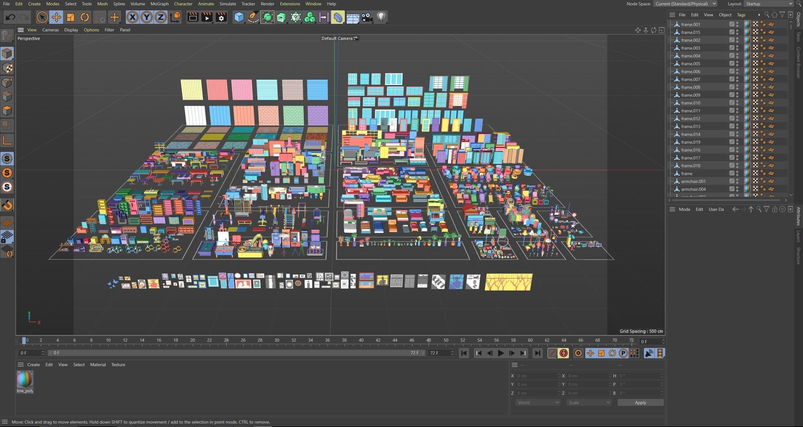 Furniture Bright Low-poly 3D model_37