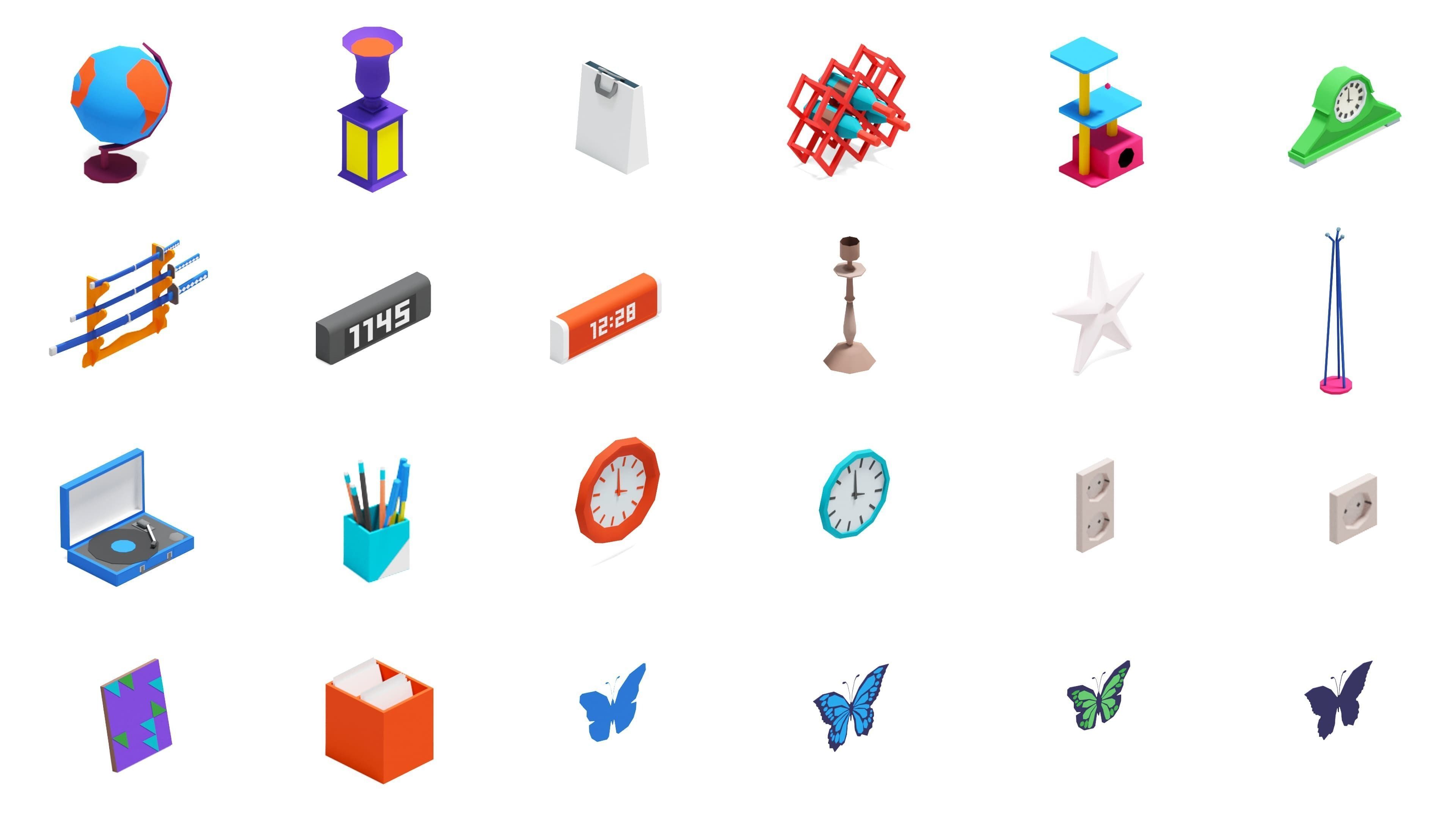 Furniture Bright Low-poly 3D model_26