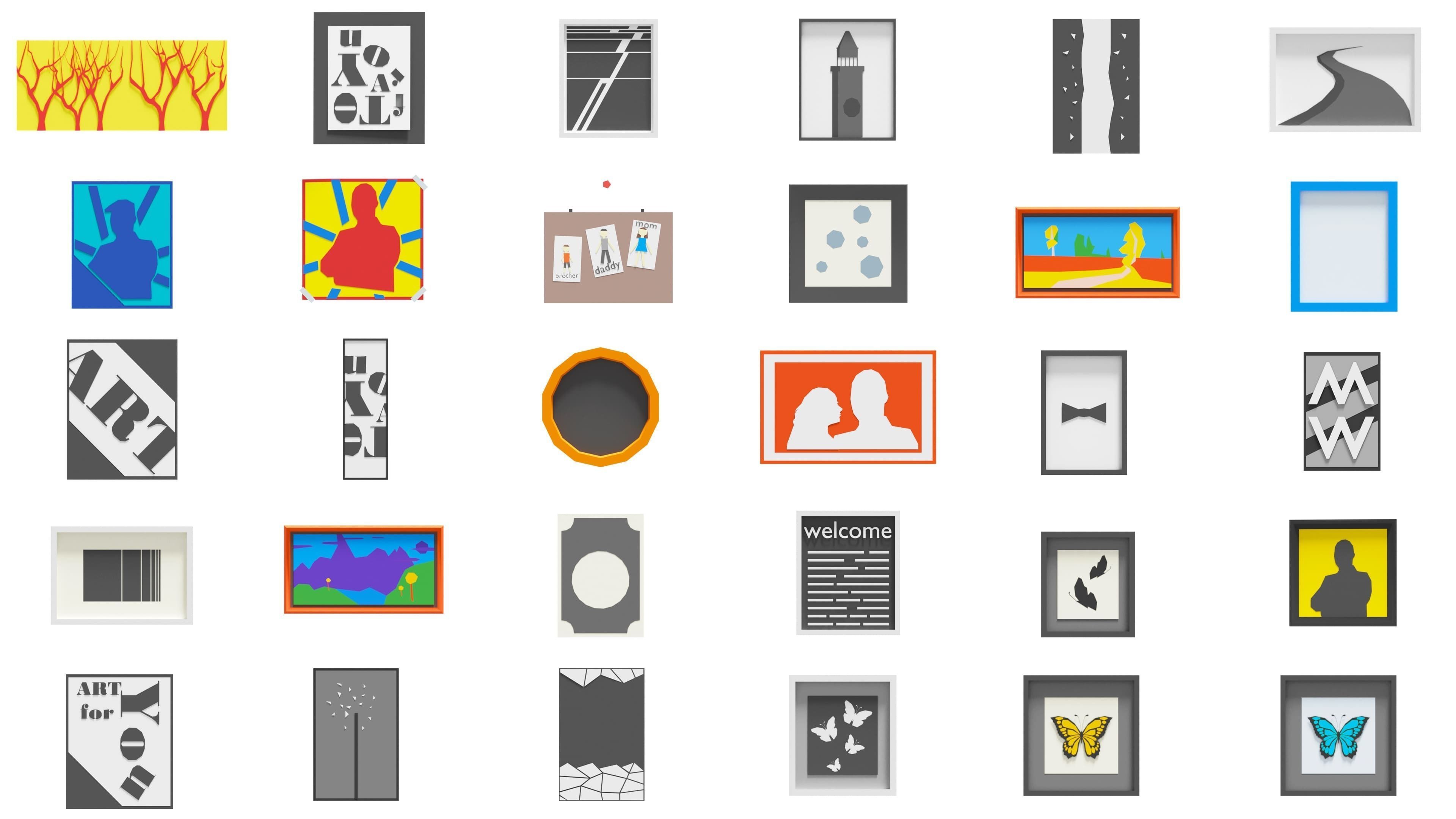 Furniture Bright Low-poly 3D model_23