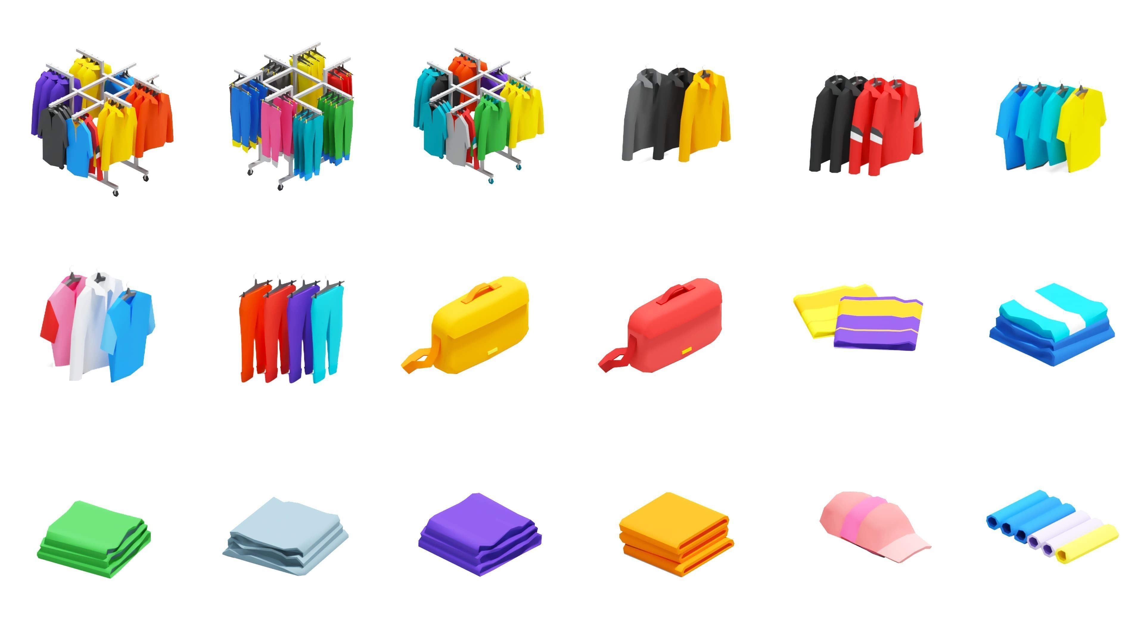 Furniture Bright Low-poly 3D model_7