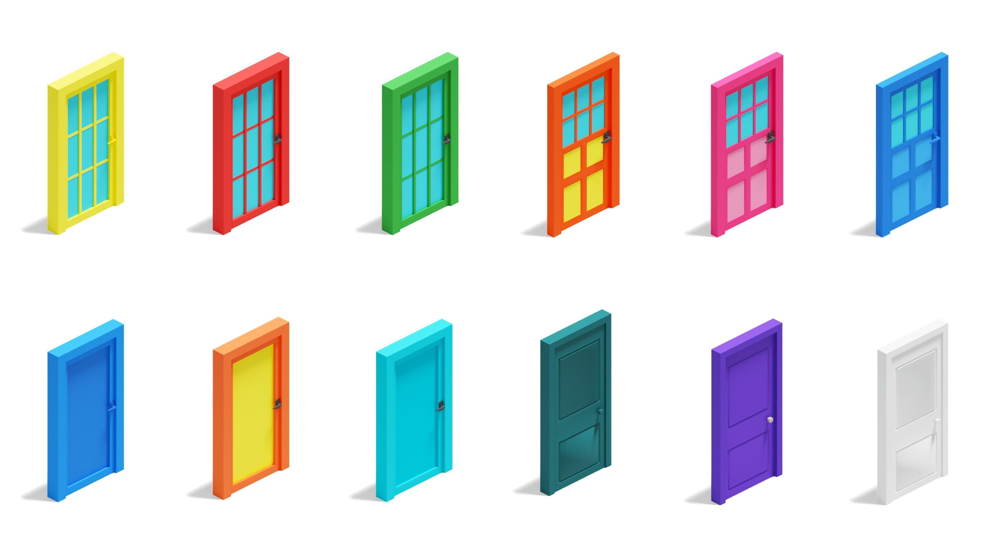 Furniture Bright Low-poly 3D model_9