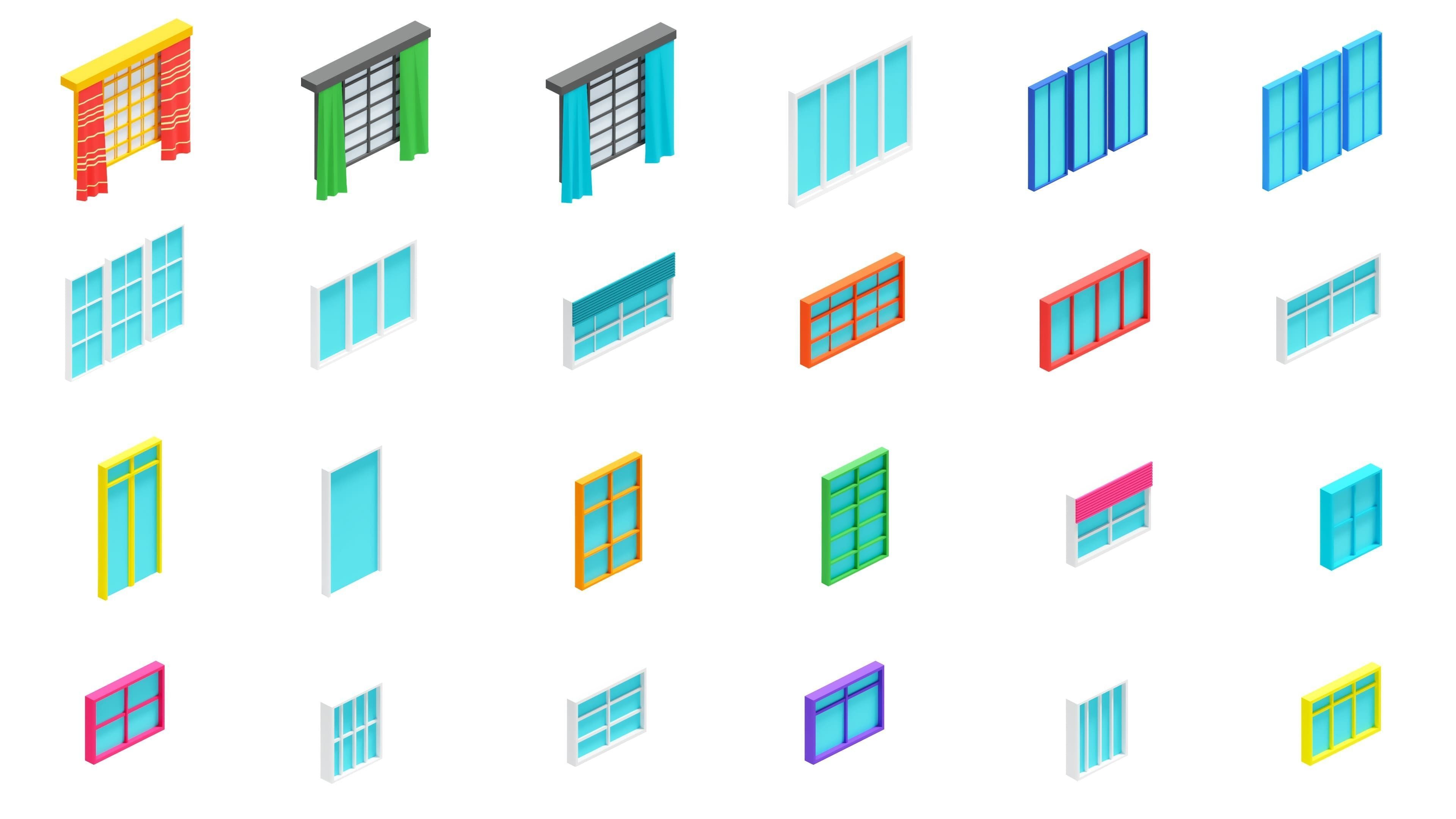 Furniture Bright Low-poly 3D model_34