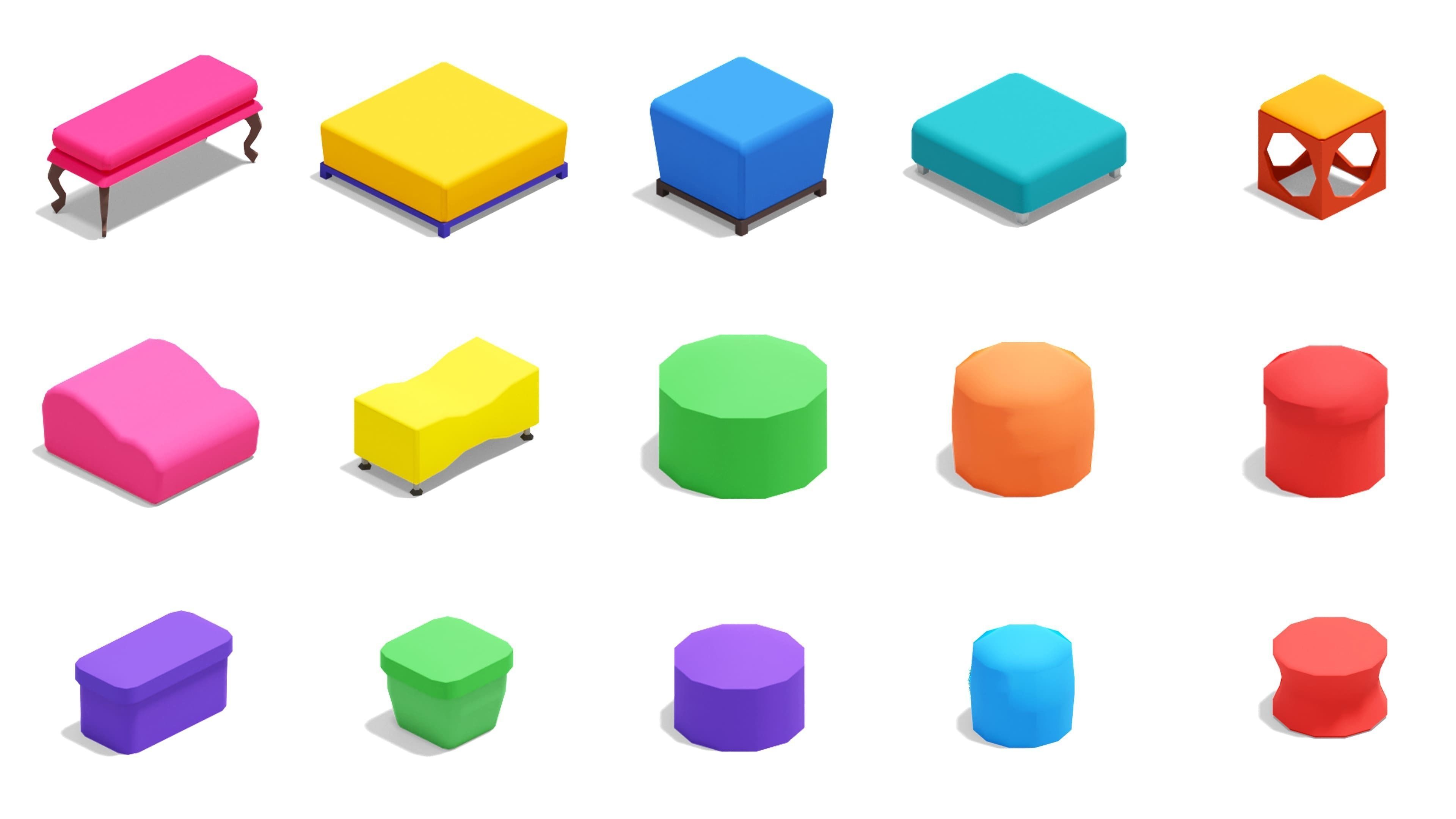 Furniture Bright Low-poly 3D model_22